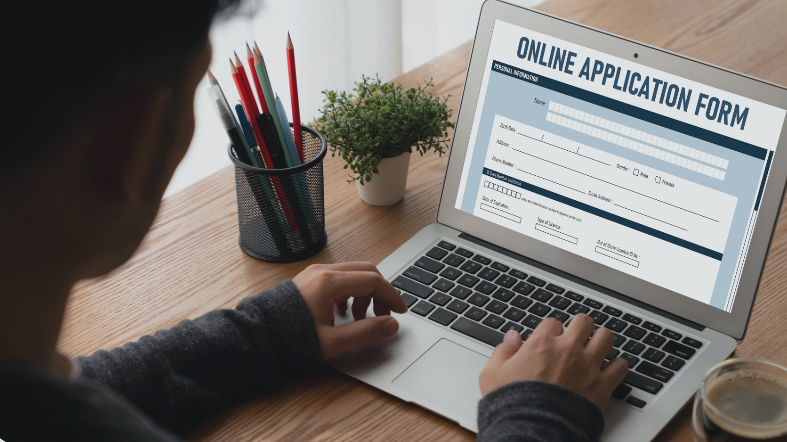 An image of an online enrolment application 
